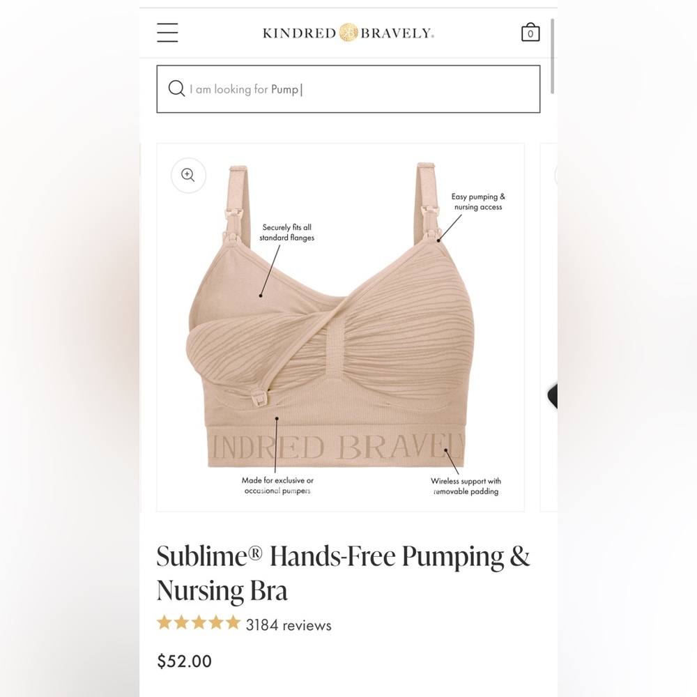 2 NWT Sublime® Hands-Free Pumping & Nursing Bra (Black + Beige - Large)